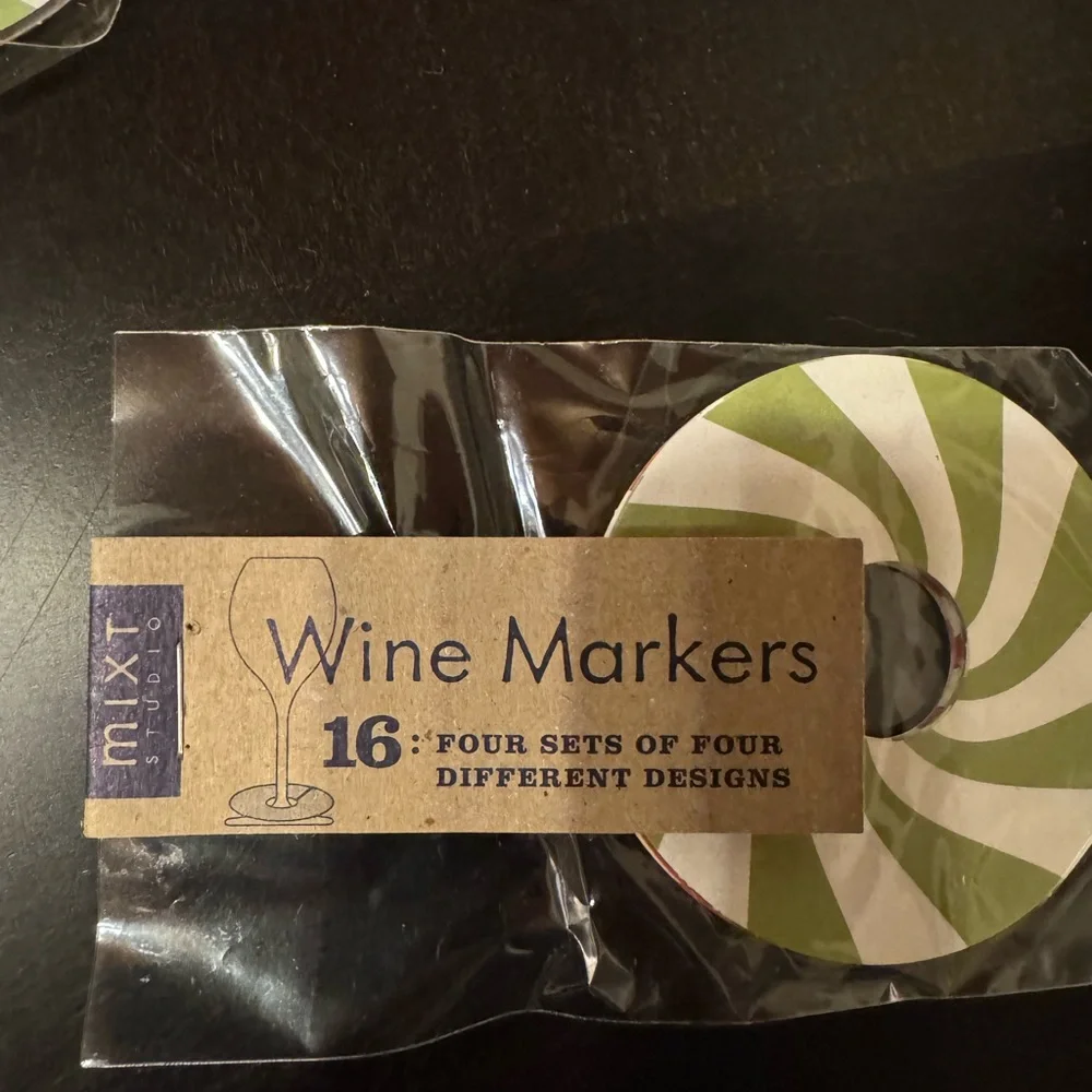 NWT Mixt Studio wine tags 36 total, red and green striped
